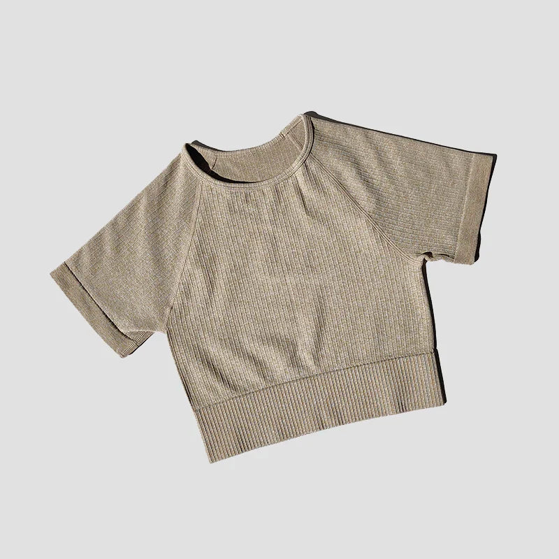 WAREBALL Women Yoga Shirts Short Sleeve Crop Top Gym Tops Fitness Running Workout Sport T-Shirts Sports Wear