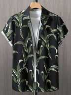 Men's short sleeved shirt new summer Hawaiian style lapel button up shirt casual fashion shirt large size