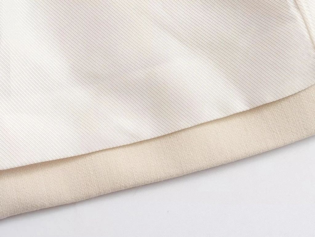 TRAFZA Women Elegant Solid Pant Suit Front Button Strapless Sexy Tank Tops + Side Slit Trouser Female Fashion Streetwear Sets