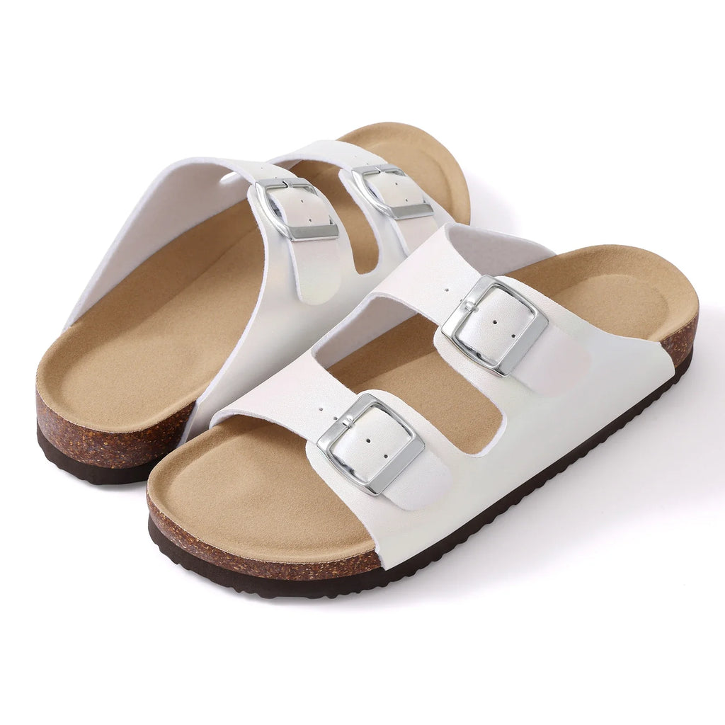 Crestar Women's Cork Slippers With Adjustable Buckle Summer New Gradient Beach Sandals Lady Fashion Clogs Slides House Slippers