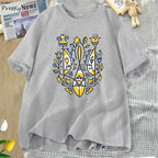 Ukrainian Trident T-shirt Women Men Cotton Ukraine T-Shirt Unisex Ukraine Graphic T Shirts Oversized Woman Clothing