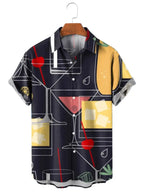 Men's Hawaiian Shirt Summer Lapel Plaid Printed for Men Casual Fashion Short Sleeve T-Shirt Retro Funny Male Clothes