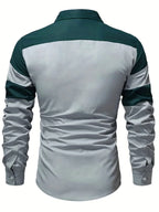 Fredd Marshall 2023 New Fashion Long Sleeve Striped Shirt Men Casual Business Button Down Colorblock Shirts Male Clothing 2010