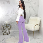 Women Jeans Flare Pants Sexy Denim Long Pant Hip Wrap Casual Solid Elegant Splice Regular Slim Fit High Waist Trousers Summer