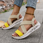Summer New 2025 Wedge Women's Sandals Platform Outdoor Beach Shoes for Women Elastic Band Design Women Sandals Size 36-43