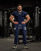 New American Summer T-shirt Men's Sense Of Strength And Fashion Fitness Style Bodysuit Jogger Outdoor High Stretch Running Shirt