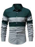 Fredd Marshall 2023 New Fashion Long Sleeve Striped Shirt Men Casual Business Button Down Colorblock Shirts Male Clothing 2010