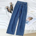 High-Waisted Loose-Fit Casual Slimming Straight-Leg Jeans Women's Petite Wide-Leg Trousers Fashionable Streetwear From China