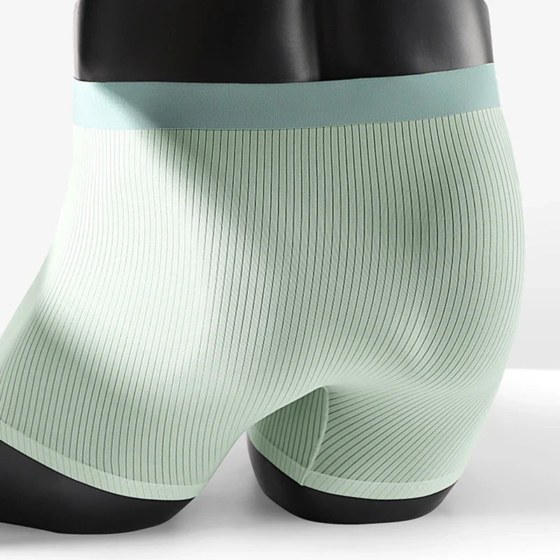 MiiOW 3Pcs Soft Ice Silk Men Boxer Underwear Men's Panties Summer Breathable Striped Underpants Male Antibacterial Boxers Trunks