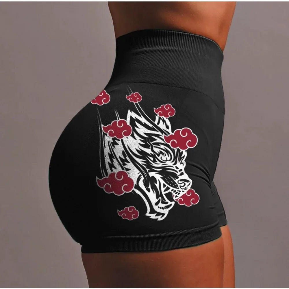 Women Shorts Yoga Wolf Seamless Gym Shorts Women Summer Workout Short Legging Sport Wear Fitness Outfits Gym Yoga Run Shorts