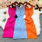 YuooMuoo Chic Fashion Sexy Package Hips Knitted Mini Dress 2O25 New Slim Elastic Rib Knitted Summer Dress Lady Streetwear Outfit