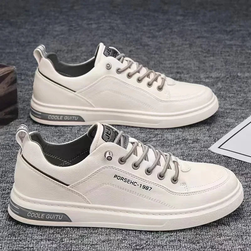 Trendy Versatile Cloth Shoes Men's Spring New Breathable White Shoes Men's Sports and Leisure Board Shoes Trendy Shoes