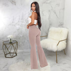 Women Jeans Flare Pants Sexy Denim Long Pant Hip Wrap Casual Solid Elegant Splice Regular Slim Fit High Waist Trousers Summer