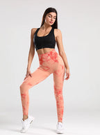 Tie Dye Seamless Gym Leggings Women Push Up Women Mallas Sports Fitness Contour Yoga Running Pants Elastic  Leggins