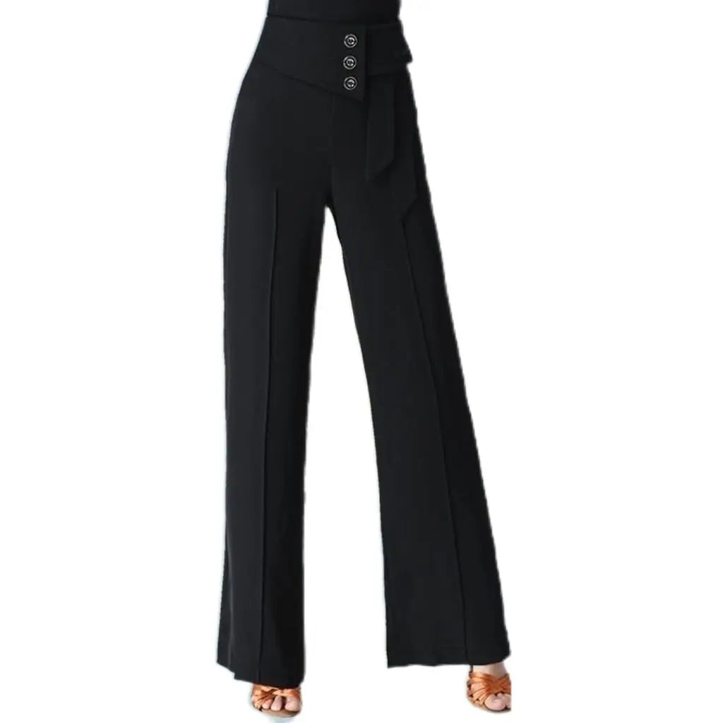 Autumn New Temperament Simple Fashion Versatile High Waist Wide Leg Pants Women Solid Button Dance Casual Straight Trousers 2023