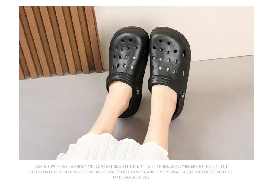 Hole shoes men's summer new outer wear bag head couple half bag heel bag head garden shoes beach women's shoes