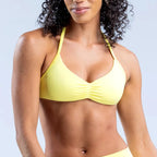 DLOGO With Logo Impact Strappy Bra Top Women High Support Impact Thin Strap Halter Sport Seamless Bras Scrunch Workout Yoga Tank