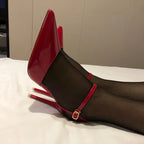 Summer Women Red Blue Sexy Nightclub Stripper Dance Sandals Lady Fetish 10.5cm High Heels Holiday Concise 2024 Versatile Sandles