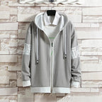 Casual Men's Sport Suit Loose Fit Hooded Cardigan Sweatshirt Pants Set Spring Autumn Season Stylish Outfit