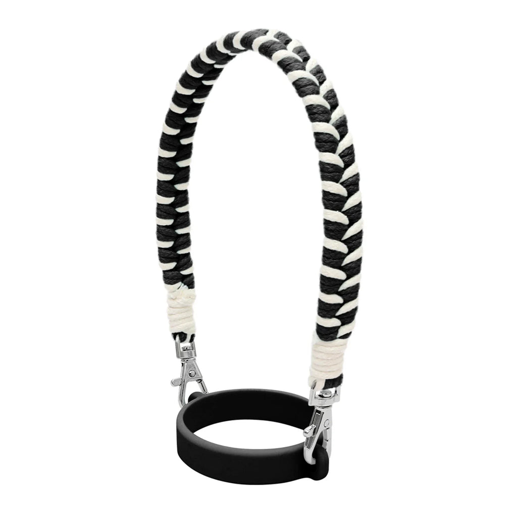 Water Bottle Handle Strap Handmade Flower 16-40oz Tumbler Silicone Safety Ring Cotton Rope Flower Durable Water Bottle Strap