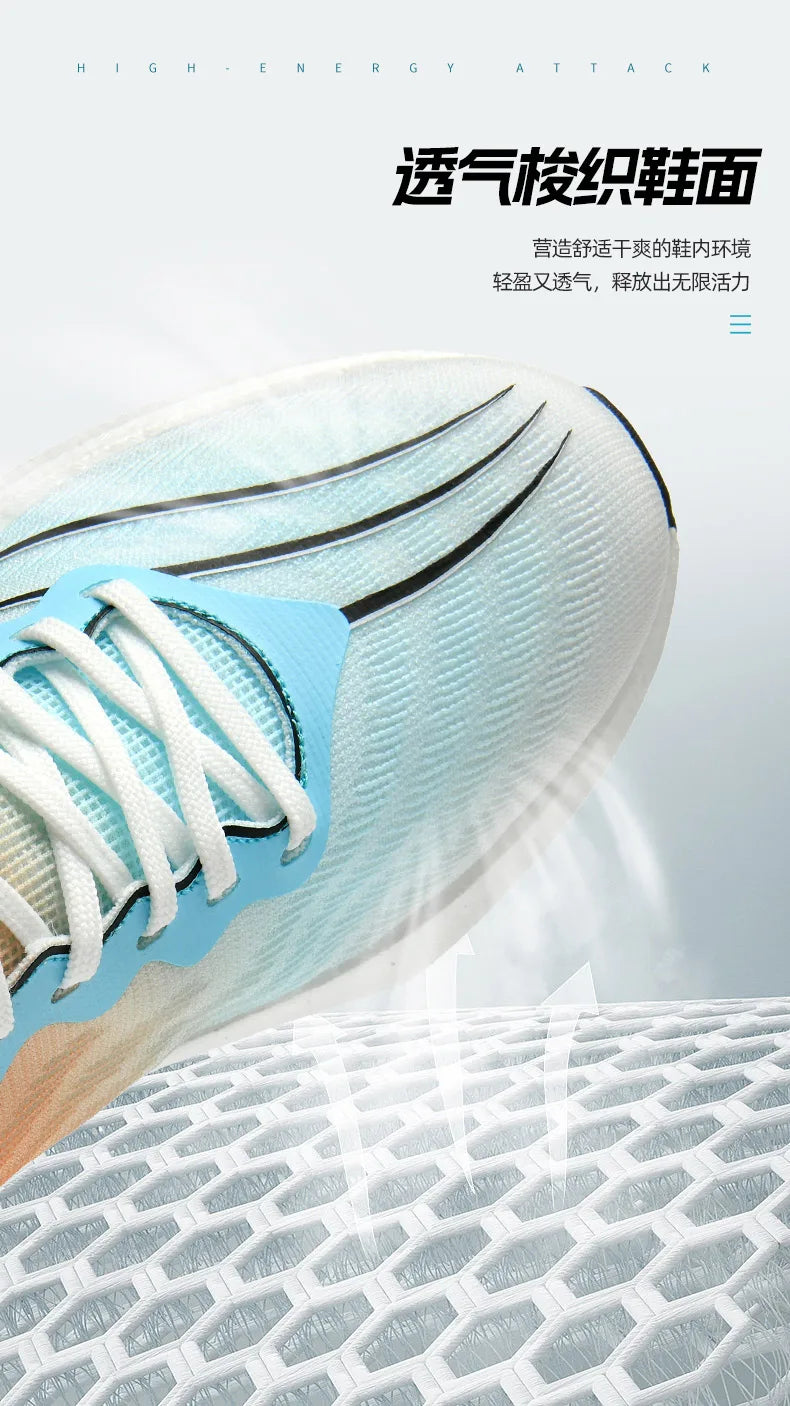 Carbon Plate Men Sports Marathon Air Cushion Running Shoes Breathable Lightweight Women Massage Athletic Nonskid Sneakers