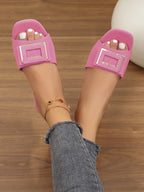 Fashion Women High Heel Slippers Summer Slip on Elegant Low Heel Shoes for Wedding Party Comfortable Non-slip Women's Slippers