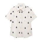 ZEVITY New Women Fashion Geometric Embroidery Wide Leg Pants High Waist Female Chic Zipper Fly Ankle Length Trousers Mujer P6247