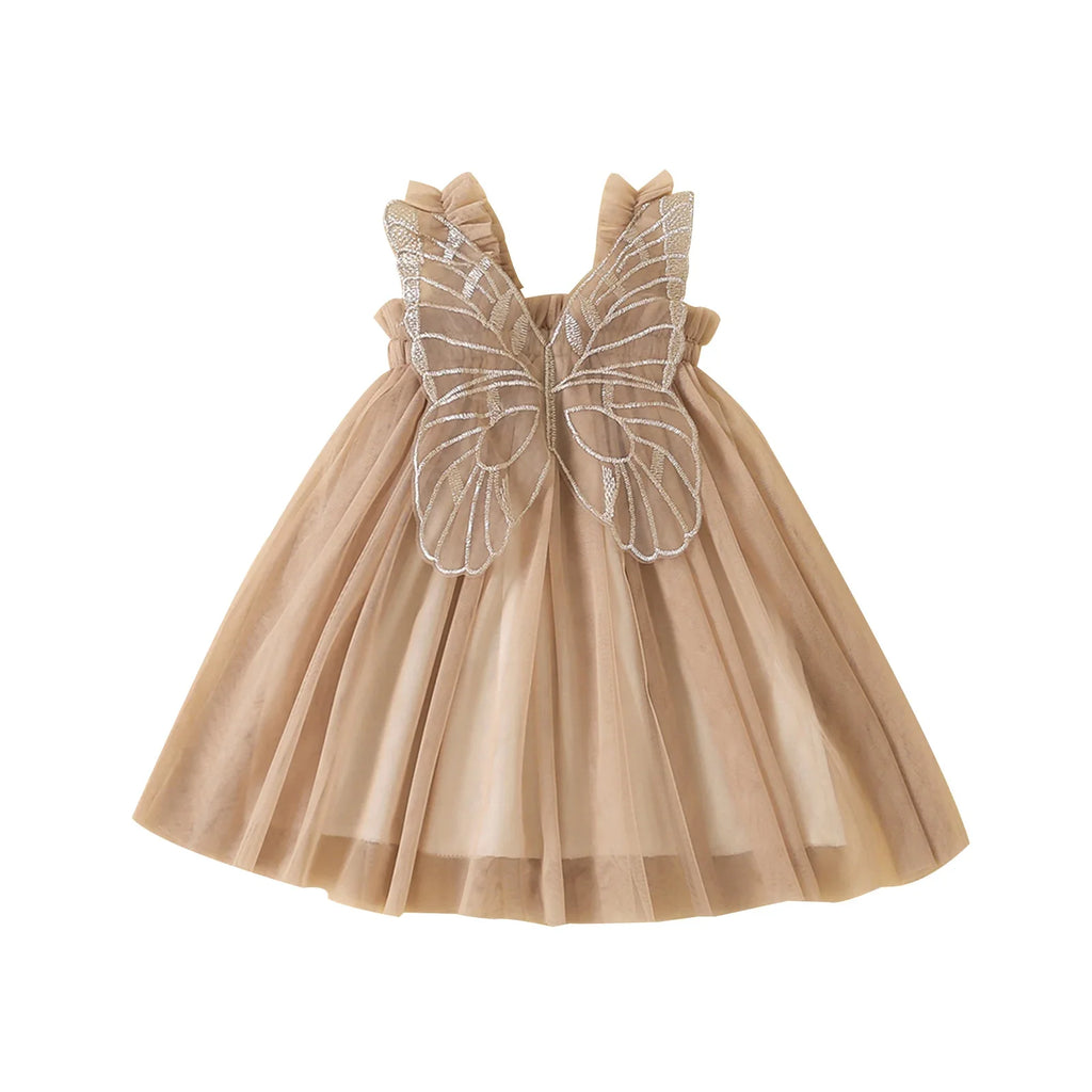 Citgeett Summer Kids Girls Princess Dress Sleeveless Mesh Decoration Dress Suspender Casual Clothes