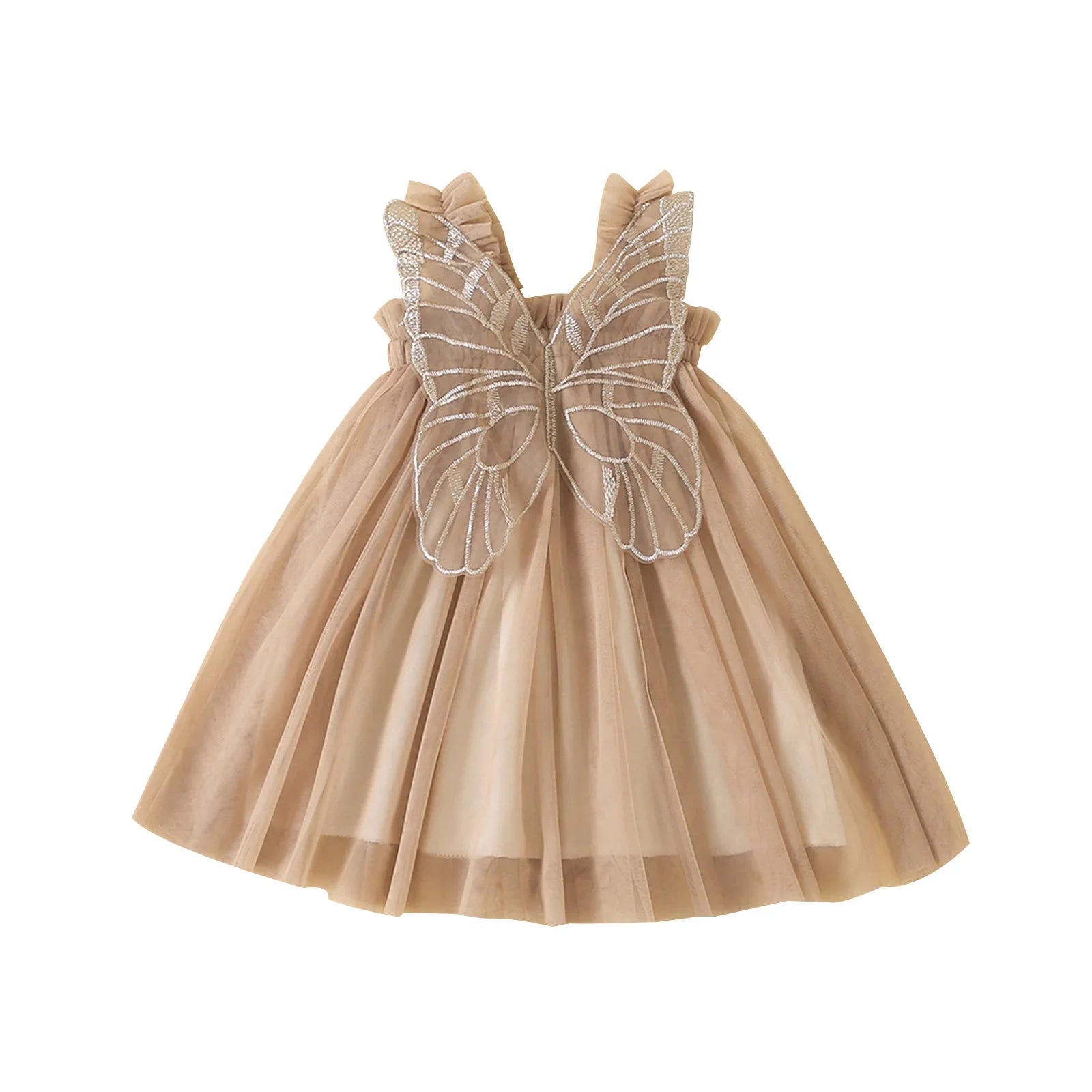 Citgeett Summer Kids Girls Princess Dress Sleeveless Mesh Decoration Dress Suspender Casual Clothes