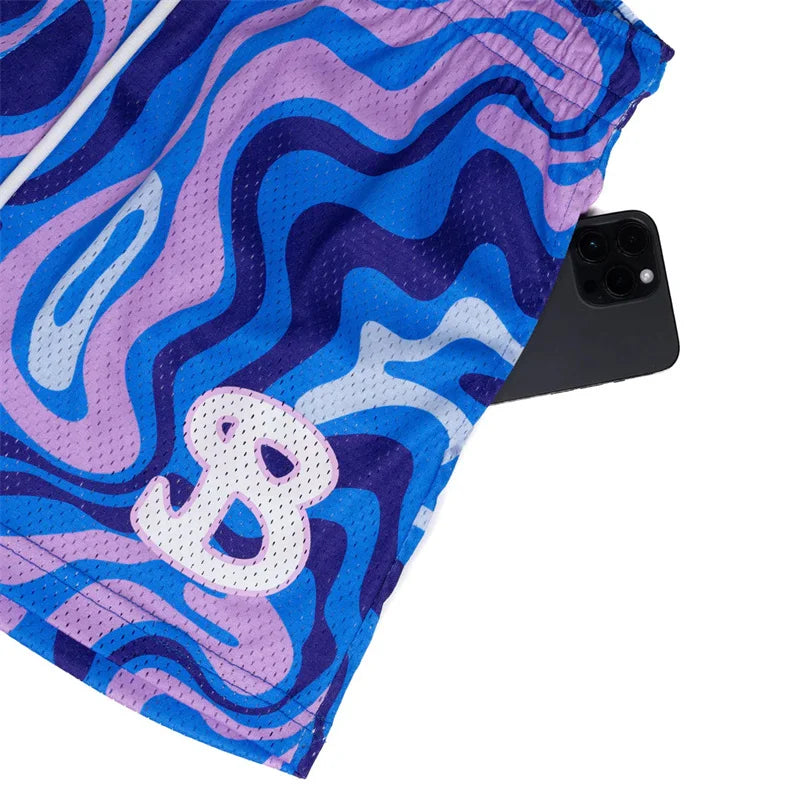 BKTSQD American Style Trendy Brand Sports Shorts Men's Casual Mesh Quick drying quarter knee basketball running beach shorts