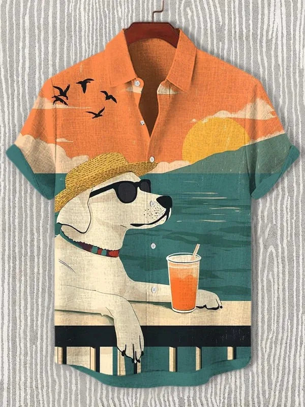 Men's Art Graphics Shirts Short Sleeved Button Down Lapel Shirt For Summer Oversized Tops Vacation Casual Hawaiian Shirts