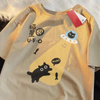 American Retro Short Sleeved T-shirt Men/Women 2025 Summer New Korean Ins Neutral Style Round Neck Top