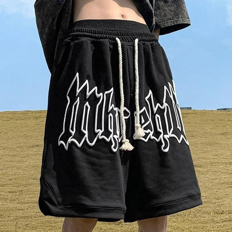 Y2k Shorts For Men 2025 Summer Letter Foam Print Loose Sweatpants Gym Oversized Basketball Shorts Pants Hip Hop Streetwear 8XL