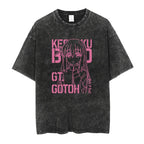Men Oversized Printed Tshirts Bocchi Club Music Band Anime Bocchi The Rock Cotton Tops Creative Crew Neck Tees Washed TShirt