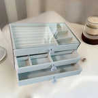 Elegant 3-Tier Transparent Jewelry Storage Box for Women - Ideal Valentine's Day & Birthday Gift