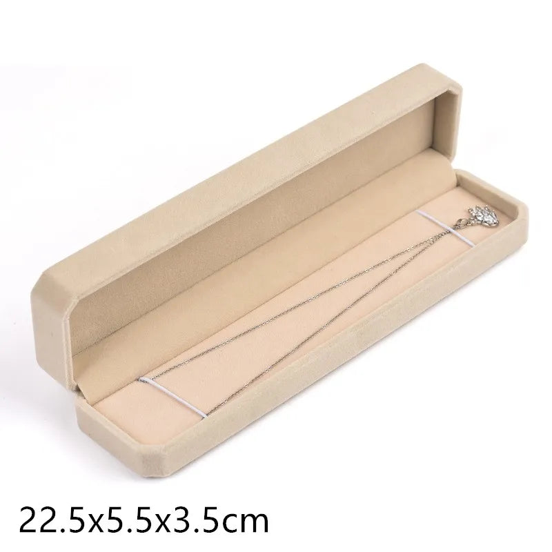 High-end Velvet Jewelry Box Necklace Ring Bracelet Pendant Earrings Storage Wedding Party Gift Box Jewelry Organizer Box Joyero