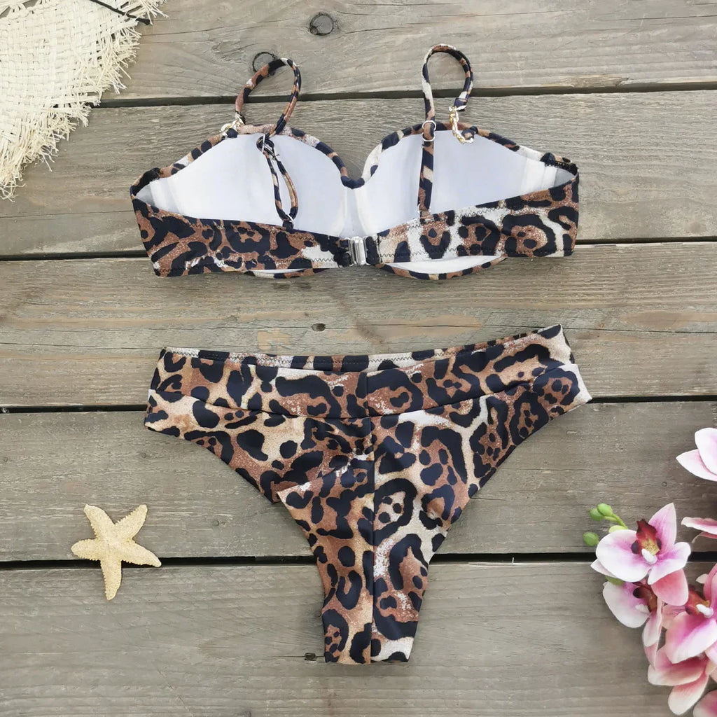 Cheap Push Up Bikinis Women Swimsuits  Solid Padded Women Swimwear Vintage Female Swimsuit High Waist Biquini Bathing Suit