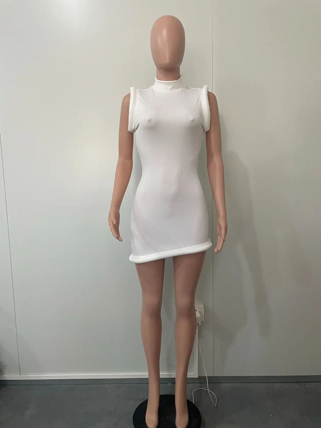 CM.YAYA Women Stand Collar Sleeveless Bodycon Midi Dress 2024 Summer Solid Evening Party Club Fashion Dresses Vestidos