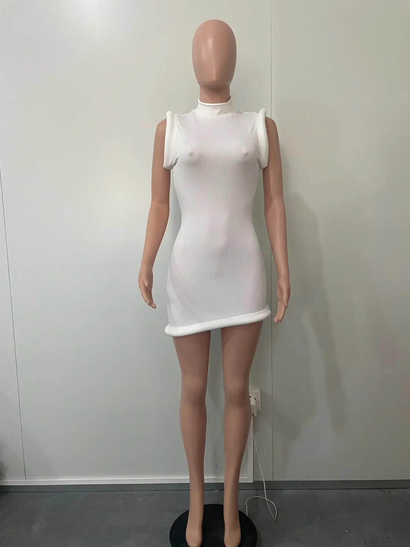 CM.YAYA Women Stand Collar Sleeveless Bodycon Midi Dress 2024 Summer Solid Evening Party Club Fashion Dresses Vestidos