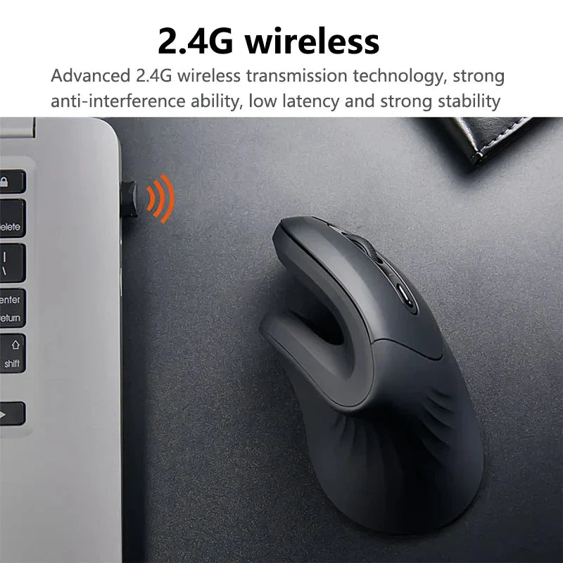 Warvank U1 Vertical Wireless Mouse Rechargeable Silent Office Mice Ergonomics DPI Adjustable For Laptop PC Computer Office Home