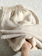 High Quality Wide Leg Pants Women Vintage Drawstring High Waist Satin Silk Pants Woman Casual Loose Straight Trousers