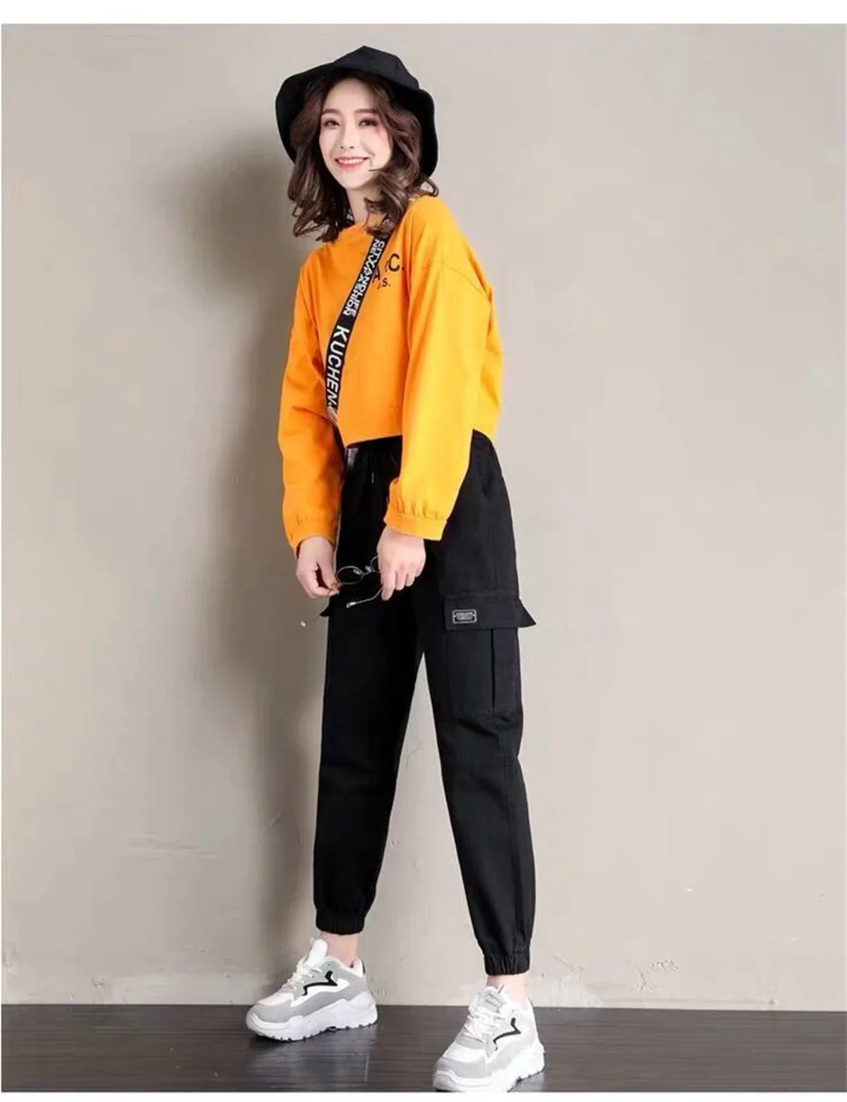 Cool Cargo Pants Women Casual Harajuku  Joggers High Waist Loose Female Hip Hop Trousers Korean Punk Pants Funny Capri Femme