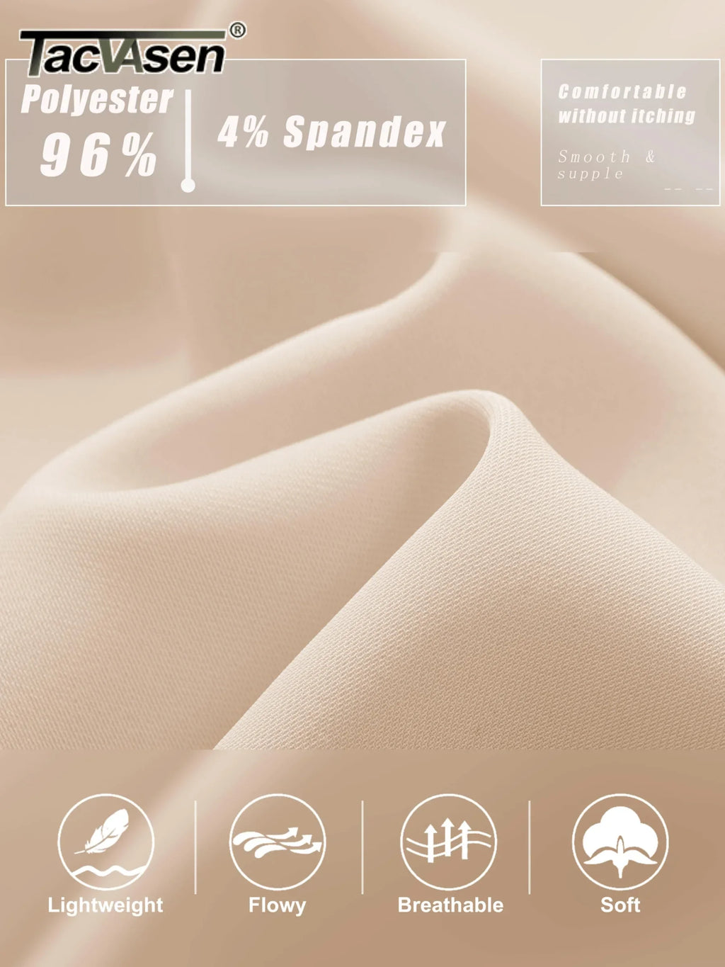 TACVASEN High Waisted Fashion Wide Leg Trousers Womens Loose Casual Long Pants Lightweight Soft Button Closure 2 Pockets Pants