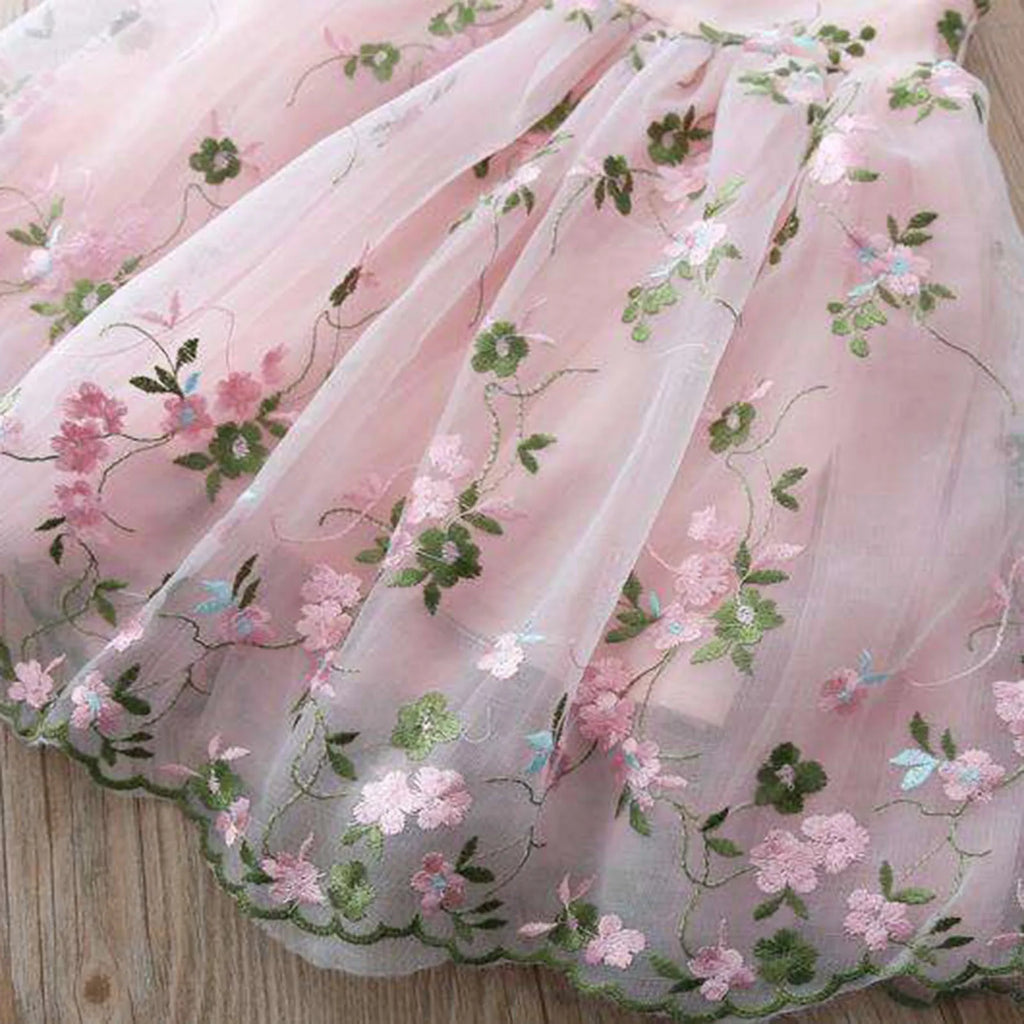 Baby Girls Summer Clothes Kids Dresses for Girls 2-7Y Embroidery Lace Flower Party Wedding Dress Children Girls Princess Dress