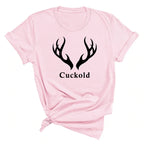 Hot Womens T-shirt Antlers Cuckold Tshirts for Women and Men White Sexy Home Cotton Top Tee Plus Size Summer T-shirt