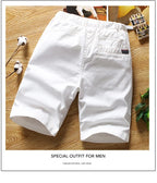 White Shorts Men Cotton Casual Shorts Bermudas Summer Slim Fit Drawstring Shorts Daily Wear Soft Touch and Comfortable Pants