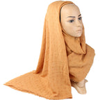 Dot Pom Pom Cotton Hijab Scarves Women Muslim Shawls Big Size Headscarf Wraps Solid Headbands Turbans Bandana Foulard Bufandas