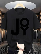 Men's Casual JOY Graphic T-shirt Short Sleeve Round Neck Soft Cotton Machine Washable Large Size Summer Casual Wear Tops