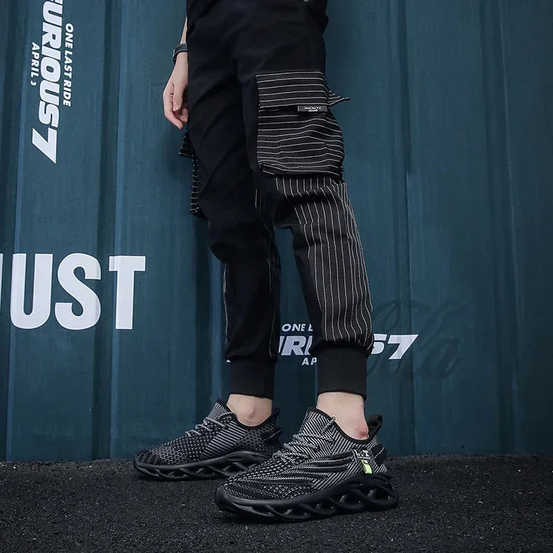 YRZL Casual Sneakers Men's Runing Shoes Outdoor Big Size Lightweight Breathable Mesh Increase Comfortable Sports Shoes for Men