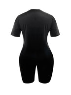 LW BASICS Plus Size Two Pieces Sets Round Neck Skinny Shorts Set 2024 NEW IN Matching Sets Summer Short T-shirt + Short Sets